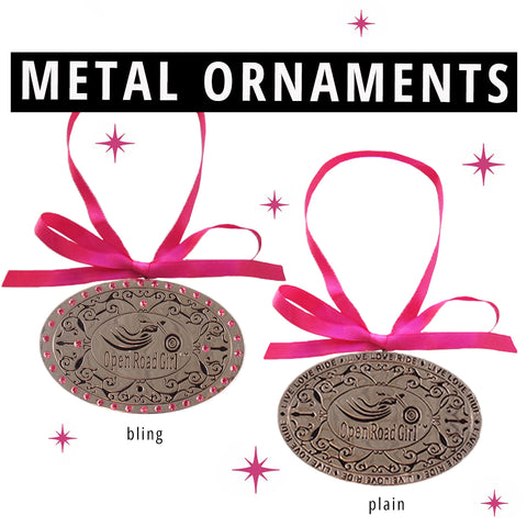 Open Road Girl Metal Ornament, 2 Styles