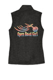 BLACK HEATHER Open Road Girl Sweater Fleece Vest- Choose your logo COLOR!