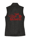 BLACK HEATHER Open Road Girl Sweater Fleece Vest- Choose your logo COLOR!