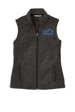 BLACK HEATHER Open Road Girl Sweater Fleece Vest- Choose your logo COLOR!