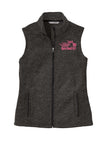BLACK HEATHER Open Road Girl Sweater Fleece Vest- Choose your logo COLOR!