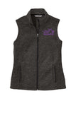 BLACK HEATHER Open Road Girl Sweater Fleece Vest- Choose your logo COLOR!