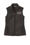 BLACK HEATHER Open Road Girl Sweater Fleece Vest- Choose your logo COLOR!