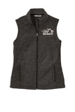 BLACK HEATHER Open Road Girl Sweater Fleece Vest- Choose your logo COLOR!