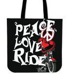 Love, Peace, Ride CLOTH TOTE, 5 Colors