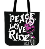Love, Peace, Ride CLOTH TOTE, 5 Colors
