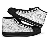Black & White Scatter High Top Open Road Girl with Black Sole