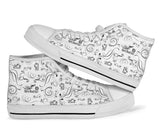 Black & White Scatter Hi Tops Open Road Girl with White Sole