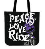 Love, Peace, Ride CLOTH TOTE, 5 Colors