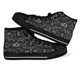 Black & White Scatter Hi Top Open Road Girl with Black Sole