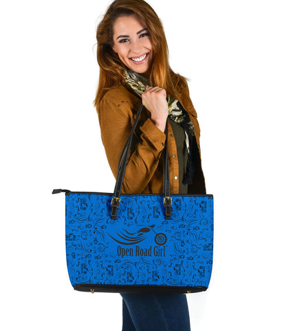 BLUE Scatter Open Road Girl PU Leather Tote