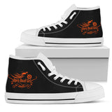 BLACK White Sole Open Road Girl Swirl High Top Canvas Shoe