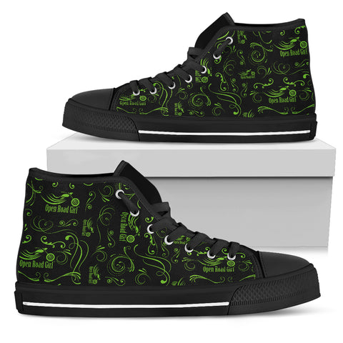 Scatter Design Open Road Girl Canvas Hi-Tops, 10 COLORS