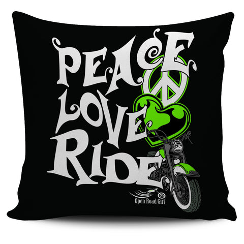 Peace Love Ride Pillow Cover, 5 COLORS