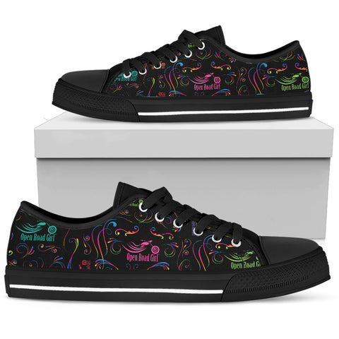 RAINBOW Scatter Design Open Road Girl Canvas Shoes