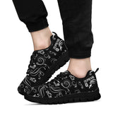 Black and White Scatter Tennis Shoe with Black Soles, 2 COLORS