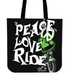 Love, Peace, Ride CLOTH TOTE, 5 Colors