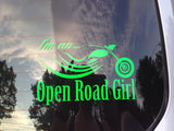 STICKER Open Road Girl Window Decal Sticker 2 SIZES