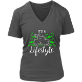 GREEN It’s a Lifestyle Women’s V-Neck T-Shirt-Short Sleeve