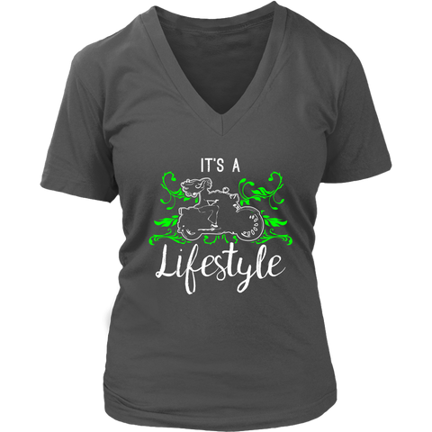 GREEN It’s a Lifestyle Women’s V-Neck T-Shirt-Short Sleeve