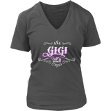 GiGi PURPLE/WHITE Women’s V-Neck T-Shirt-Short Sleeve