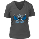 BLUE NOT SISTERS BY BLOOD...OPEN ROAD GIRL V-NECK SHIRT