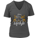 ORANGE  It’s a Lifestyle Women’s V-Neck T-Shirt-Short Sleeve