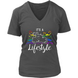 RAINBOW It’s a Lifestyle Women’s V-Neck T-Shirt-Short Sleeve