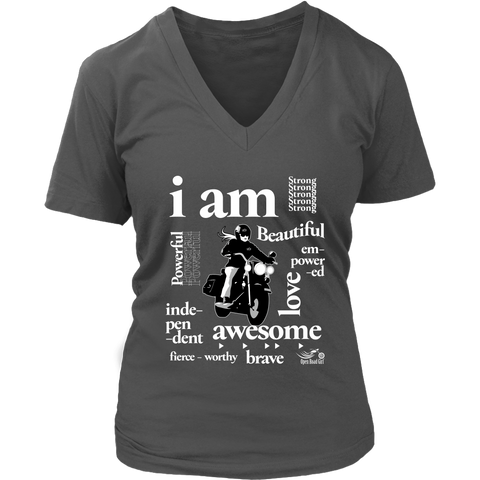 I AM...Inspiration Women's Open Road Girl V-Neck Shirt, 6 COLORS
