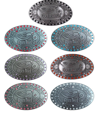 open road girl belt buckle motorcycle clothing and accessories for women