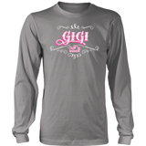 GiGi UNISEX PINK/WHITE Long Sleeve T-Shirt- Crewneck