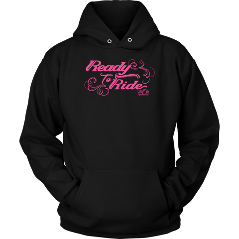 PINK Ready to Ride with Swirls UNISEX Pullover Hoodie