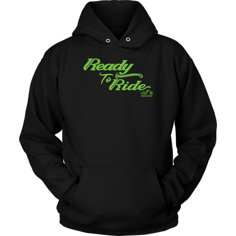 GREEN READY TO RIDE UNISEX PULLOVER HOODIE