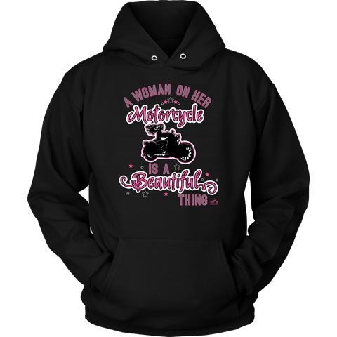 PINK A Woman on her Motorcycle is a Beautiful Thing UNISEX Hoodie