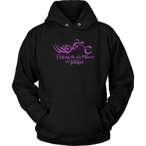 PURPLE Unleash The Biker Within Sweatshirt UNISEX Hoodie