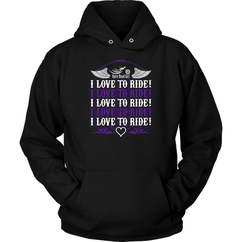 PURPLE I Love To Ride UNISEX Sweatshirt-Hoodie