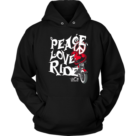 RED Peace Love Ride Sweatshirt UNISEX Hoodie