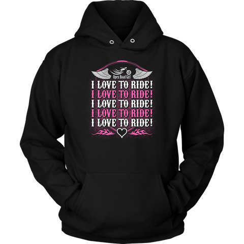 PINK I Love To Ride UNISEX Sweatshirt-Hoodie