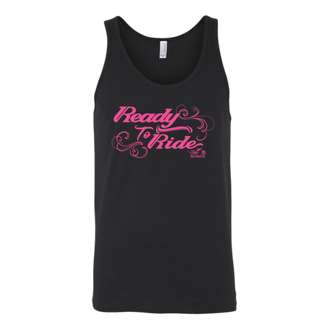 PINK Ready to Ride with Swirls UNISEX Wide Back Tank Top