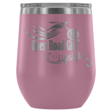 IT'S A LIFESTYLE OPEN ROAD GIRL WINE TUMBLER 12 OZ, 10 COLORS