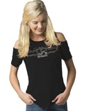 Open Road Girl Cold Shoulder Tee, Available in 4 COLORS