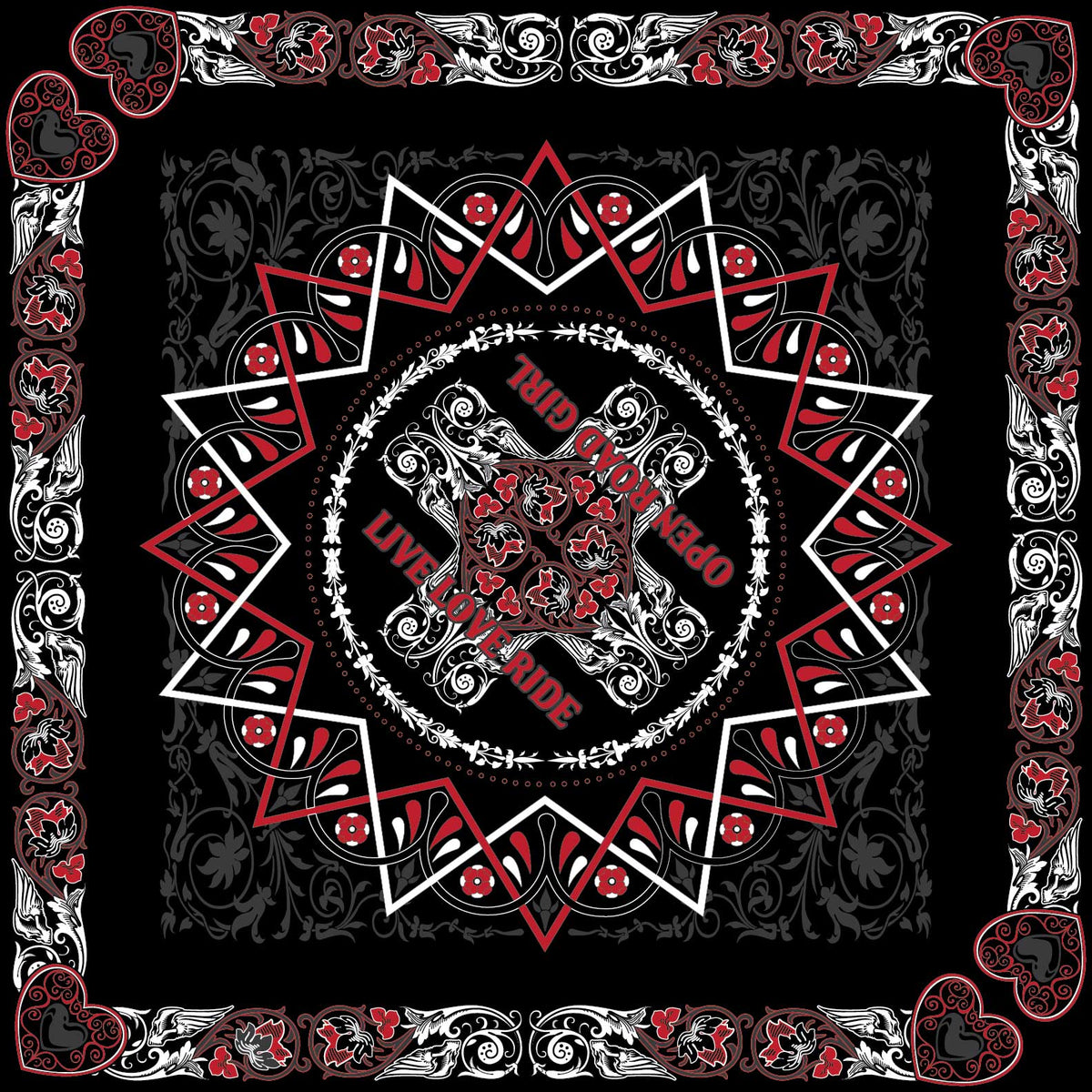 Bandanas - Tribal Paisley Bandanna (Red with Black)