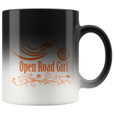 ORANGE OPEN ROAD GIRL 11OZ MAGIC MUG, 2 STYLES