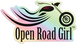 STICKER Open Road Girl Holographic sticker, 2 SIZES