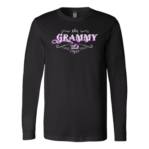 Grammy PURPLE/WHITE UNISEX Long Sleeve T-Shirt- Crewneck