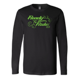 GREEN READY TO RIDE WITH SWIRLS UNISEX LONG SLEEVE TEE