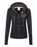 Sparkly GLITTER Open Road Girl Fleece Raglan Black Burnout Hoodie, 3 COLORS