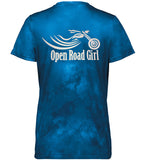 Open Road Girl Cloud Print Vneck Short Sleeve Tee, 4 COLORS