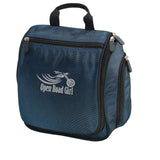 Blue with White Travel Hanging Toiletry Bag by Open Road Girl