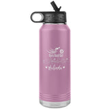 CUSTOM ENGRAVED Open Road Girl with Hearts (32 OUNCES) Insulated Water Bottle, 16 COLORS
